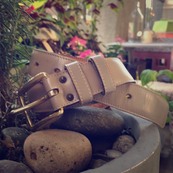 ANNE KLEIN beige nude tan belt women’s - Picture 1 of 3